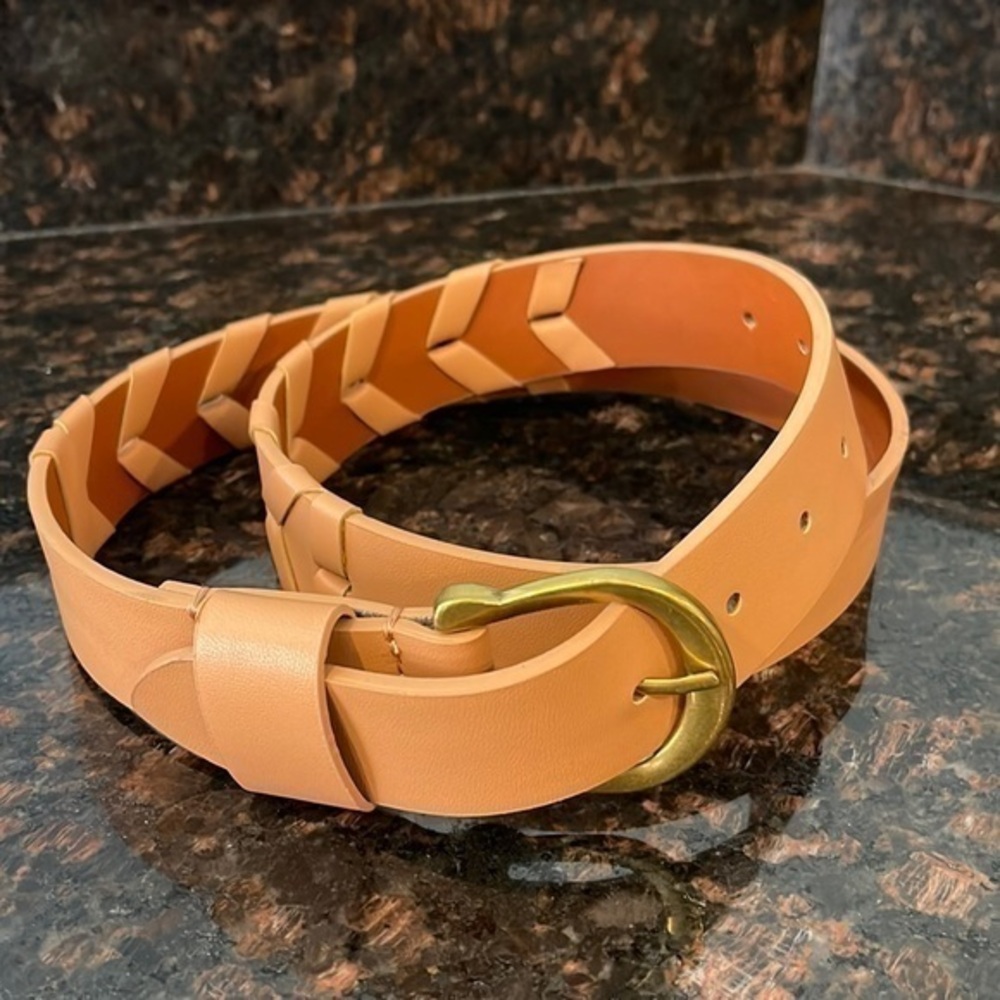 Vegan leather braided belt